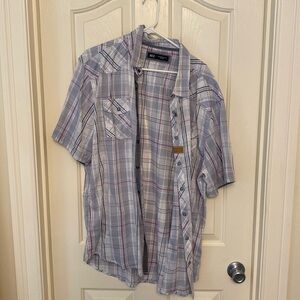 Buckle athletic fit button-down shirt 2XL